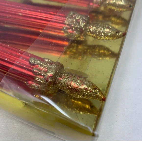 5 pc candles with clips Christmas clips holiday decorations new in box red/gold - Picture 7 of 11